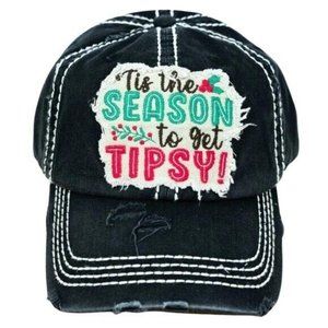 Christmas Baseball Hat 'Tis the Season to get Tipsy cap Christmas hat Tipsy